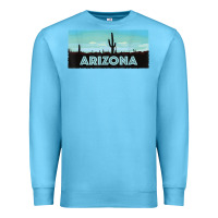 Ocean Blue arizona shirt   saguaro cactus desert landscape t shirt Premium Sweatshirt - linhVisuals