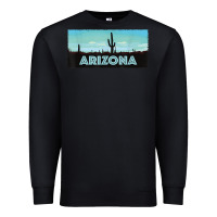 Black arizona shirt   saguaro cactus desert landscape t shirt Premium Sweatshirt - linhVisuals