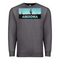Charcoal Heather arizona shirt   saguaro cactus desert landscape t shirt Premium Sweatshirt - linhVisuals