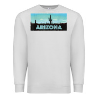 Dove Grey arizona shirt   saguaro cactus desert landscape t shirt Premium Sweatshirt - linhVisuals