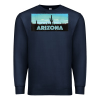 Navy arizona shirt   saguaro cactus desert landscape t shirt Premium Sweatshirt - linhVisuals