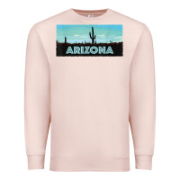 Pale Pink arizona shirt   saguaro cactus desert landscape t shirt Premium Sweatshirt - linhVisuals