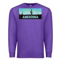 Purple arizona shirt   saguaro cactus desert landscape t shirt Premium Sweatshirt - linhVisuals