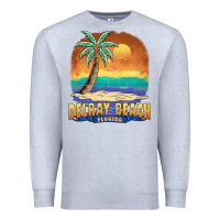 Heather Grey delray beach florida  vintage distressed souvenir long sleeve t shirt Premium Sweatshirt - linhVisuals