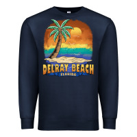 Delray Beach Florida  Vintage Distressed Souvenir Long Sleeve T Shirt Premium Sweatshirt | Teevron