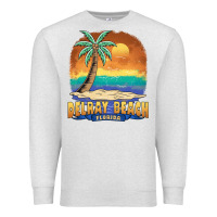Oatmeal Heather delray beach florida  vintage distressed souvenir long sleeve t shirt Premium Sweatshirt - linhVisuals