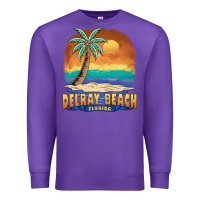 Purple delray beach florida  vintage distressed souvenir long sleeve t shirt Premium Sweatshirt - linhVisuals