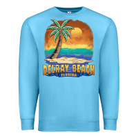 Ocean Blue delray beach florida  vintage distressed souvenir long sleeve t shirt Premium Sweatshirt - linhVisuals