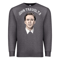 Charcoal Heather sports nicolas cage as john travolta Premium Sweatshirt - linhVisuals