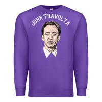 Purple sports nicolas cage as john travolta Premium Sweatshirt - linhVisuals
