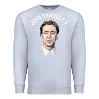 Heather Grey sports nicolas cage as john travolta Premium Sweatshirt - linhVisuals