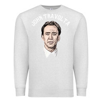 Oatmeal Heather sports nicolas cage as john travolta Premium Sweatshirt - linhVisuals