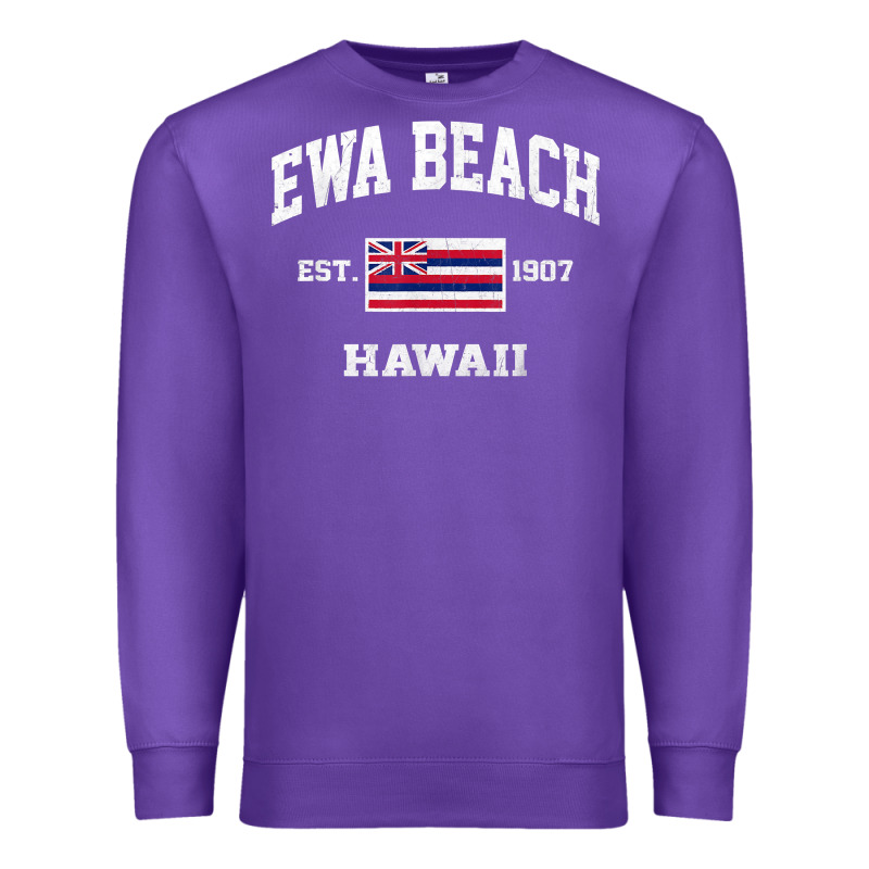Ewa Beach Hawaii Hi Vintage State Athletic Style T Shirt Premium Sweatshirt by linhVisuals | Teevron