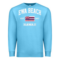 Ocean Blue ewa beach hawaii hi vintage state athletic style t shirt Premium Sweatshirt - linhVisuals