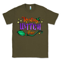 Army Green resting witch face Classic Tee - Jasminsmagicworld