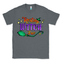 Charcoal Heather resting witch face Classic Tee - Jasminsmagicworld