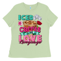 Matcha Iced Coffee is my love language Valentine's Day Ladies Tee - FaDigitalArtStudio