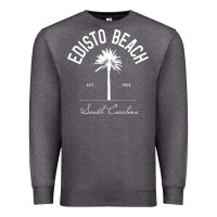 Charcoal Heather edisto beach sc palm tree edisto beach gift pullover hoodie Premium Sweatshirt - linhVisuals