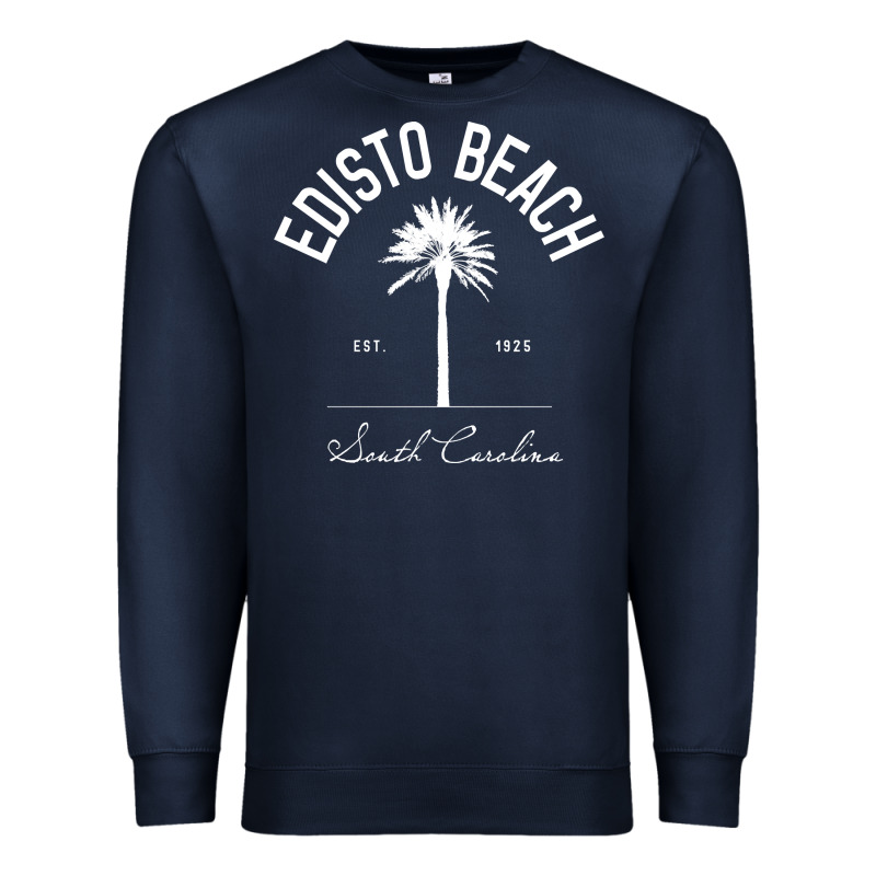 Edisto Beach Sc Palm Tree Edisto Beach Gift Pullover Hoodie Premium Sweatshirt by linhVisuals | Teevron