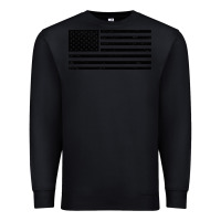 Black black american flag distressed effect minimalist premium Premium Sweatshirt - linhVisuals