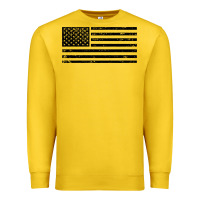 Lemon black american flag distressed effect minimalist premium Premium Sweatshirt - linhVisuals