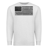 Oatmeal Heather black american flag distressed effect minimalist premium Premium Sweatshirt - linhVisuals
