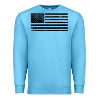 Ocean Blue black american flag distressed effect minimalist premium Premium Sweatshirt - linhVisuals