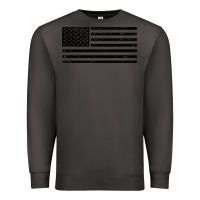 Smoke black american flag distressed effect minimalist premium Premium Sweatshirt - linhVisuals