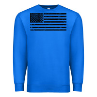 True Royal black american flag distressed effect minimalist premium Premium Sweatshirt - linhVisuals