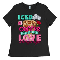 Black Iced Coffee is my love language Valentine's Day Ladies Tee - FaDigitalArtStudio