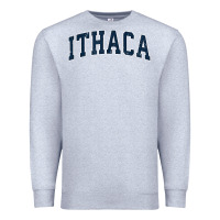 Heather Grey ithaca new york ny vintage sports design navy design t shirt Premium Sweatshirt - linhVisuals