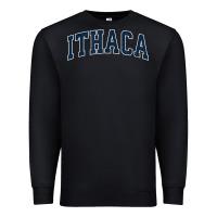 Black ithaca new york ny vintage sports design navy design t shirt Premium Sweatshirt - linhVisuals
