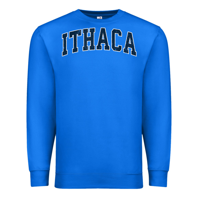 Ithaca New York Ny Vintage Sports Design Navy Design T Shirt Premium Sweatshirt by linhVisuals | Teevron