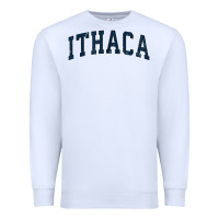 White ithaca new york ny vintage sports design navy design t shirt Premium Sweatshirt - linhVisuals