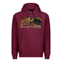 Burgundy peace love hockey Premium Hoodie - RacoonDesign