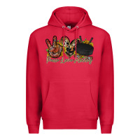 Cardinal peace love hockey Premium Hoodie - RacoonDesign