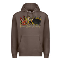 Coffee peace love hockey Premium Hoodie - RacoonDesign