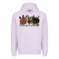 Lilac peace love hockey Premium Hoodie - RacoonDesign