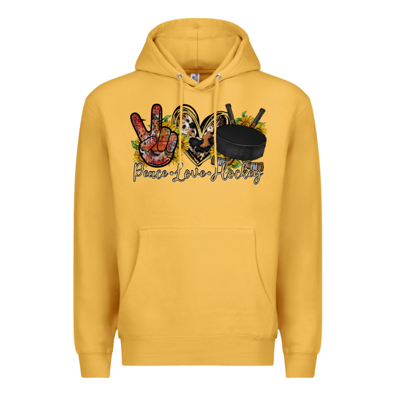 Peace Love Hockey Premium Hoodie by RacoonDesign | Teevron