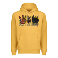 Mustard peace love hockey Premium Hoodie - RacoonDesign