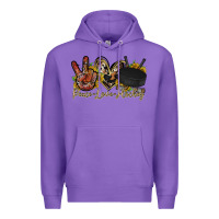 Purple peace love hockey Premium Hoodie - RacoonDesign