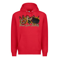 Red peace love hockey Premium Hoodie - RacoonDesign