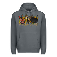 Rock peace love hockey Premium Hoodie - RacoonDesign