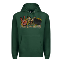 Sports Green peace love hockey Premium Hoodie - RacoonDesign