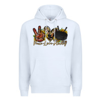 White peace love hockey Premium Hoodie - RacoonDesign