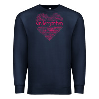 Navy cute love heart kindergarten teacher valentines day womens Premium Sweatshirt - linhVisuals