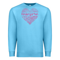 Ocean Blue cute love heart kindergarten teacher valentines day womens Premium Sweatshirt - linhVisuals