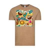 Vintage Coffee sweet summer coffee cups with colorful leopard and sea stars seamless  Vintage Tee - BundleAndBundleShop