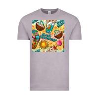 Vintage Zinc sweet summer coffee cups with colorful leopard and sea stars seamless  Vintage Tee - BundleAndBundleShop