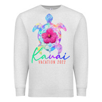 Oatmeal Heather kauai hawaii vacation 2022 sea turtle flower tropical t shirt Premium Sweatshirt - linhVisuals